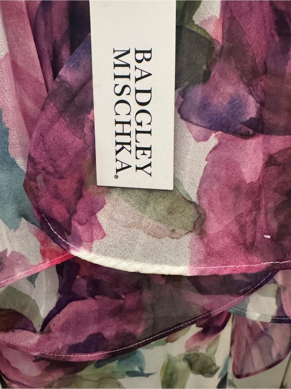 NEW Badgley Mischka Off Shoulder Floral Dress 10 Romantic Wedding Honeymoon Club - Picture 11 of 12
